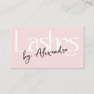 Wimperntechnikerin Blush Pink Moderne Typografie Visitenkarte