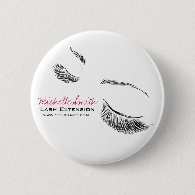 Wimpernverlängerung lange Wimpern Button (Vorderseite)