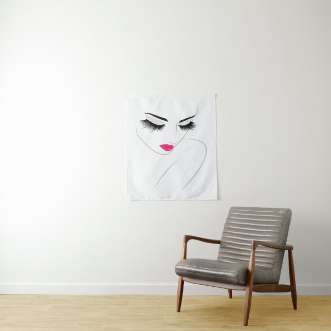 Wimpernverlängerung mit langen Wimpern Wandteppich (Beispiel)