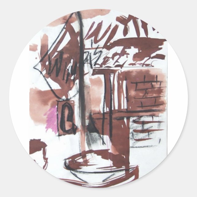 Wimpi ist auf PCH-Schürze Runder Aufkleber (Vorderseite)