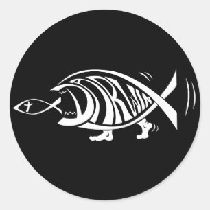 Win in Darwin (von sethness@deviantart) Runder Aufkleber