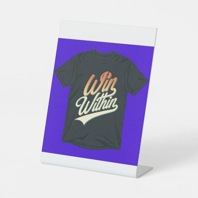 "Win In." Sockelschild (Vorderseite)