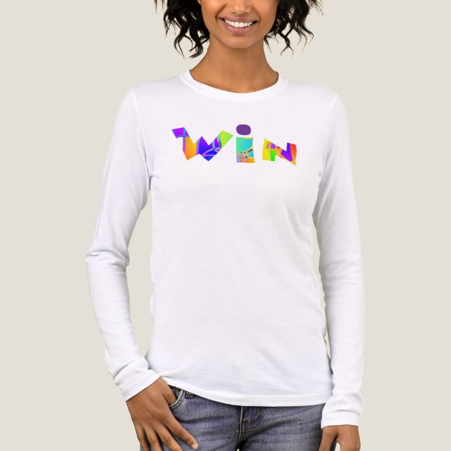 WIN Logo Damen Spaß Tri-Blend Shirt (Vorderseite)