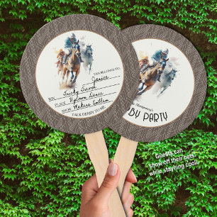 Win Place Show Racehorses Derby Party Brown Fächer
