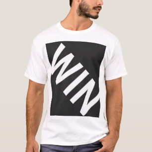 WIN Streetwear-T-Shirt mit diagonaler Typografie T-Shirt