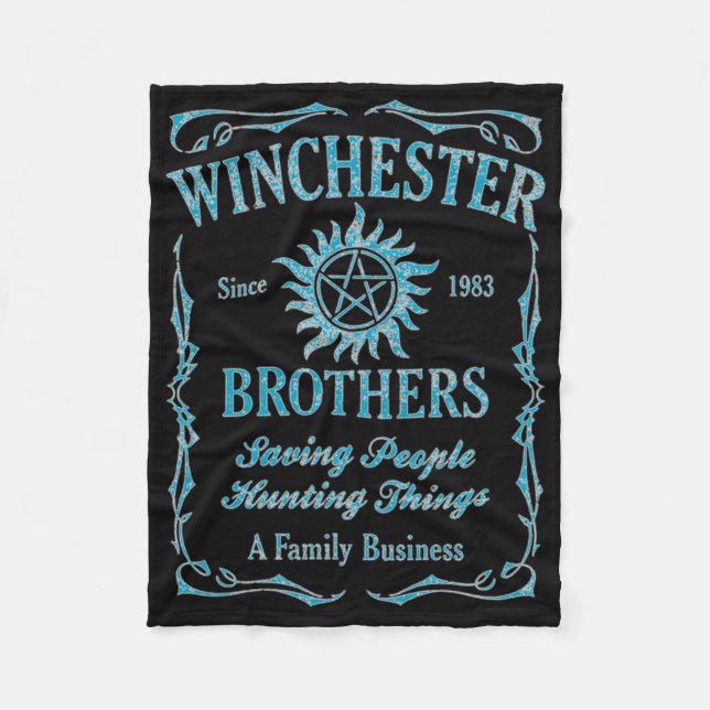 Winchester Brothers Seit 1983 ( Light Blue) Fleecedecke (Vorderseite)