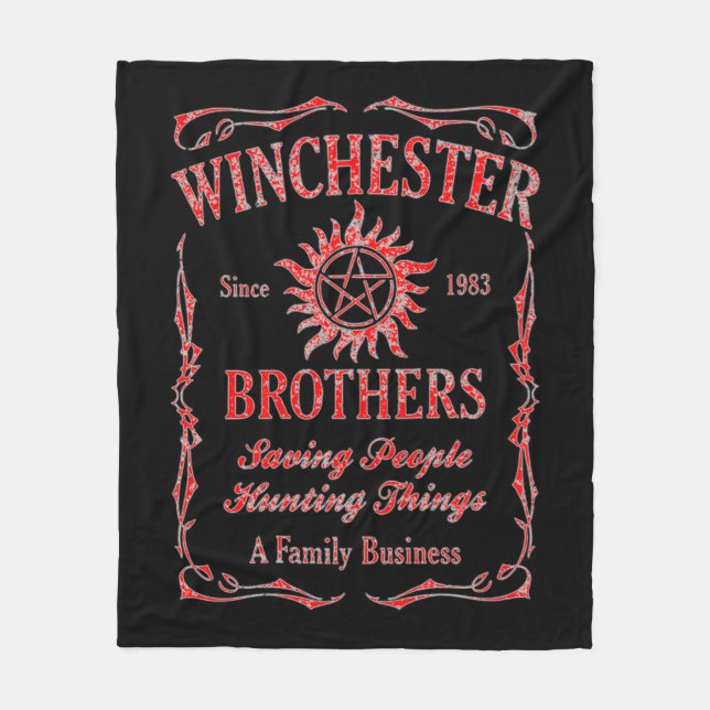 Winchester Brothers Seit 1983 (rot) Fleecedecke (Vorderseite)