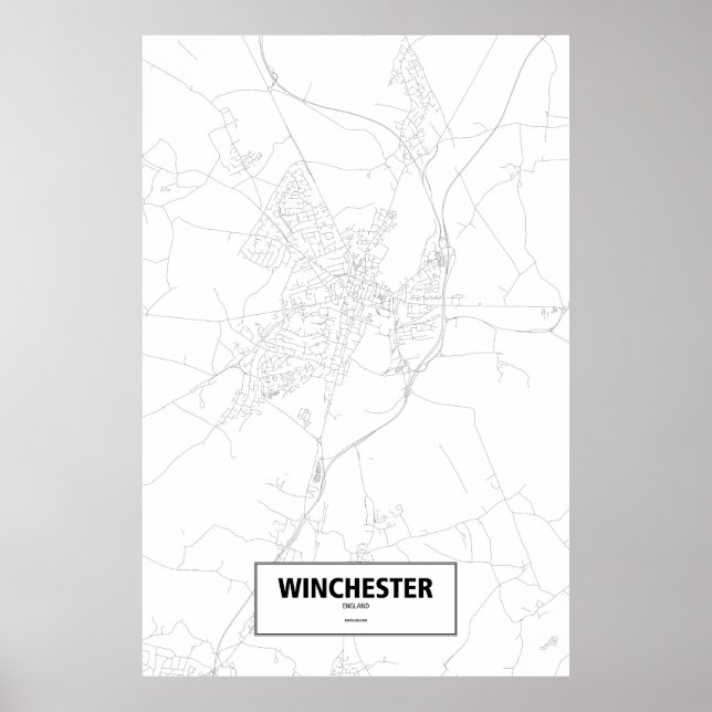 Winchester, England (schwarz auf weiß) Poster (Vorne)