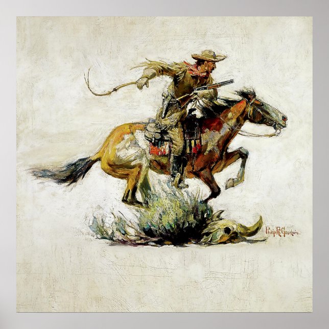 "Winchester Horse and Rider" Poster (Vorne)