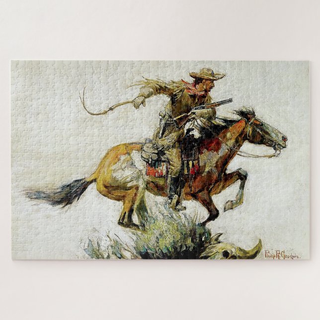 "Winchester Horse and Rider" von Philip R Goodwin Puzzle (Horizontal)