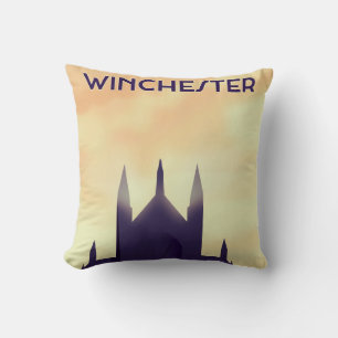 Winchester-Kathedrale-Reiseposter-Plakatdruck Kissen