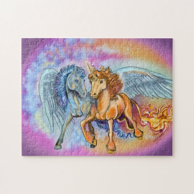 Wind and Flame unicorn pegasus~puzzle Puzzle (Horizontal)