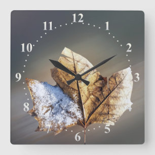 wind and snow quadratische wanduhr