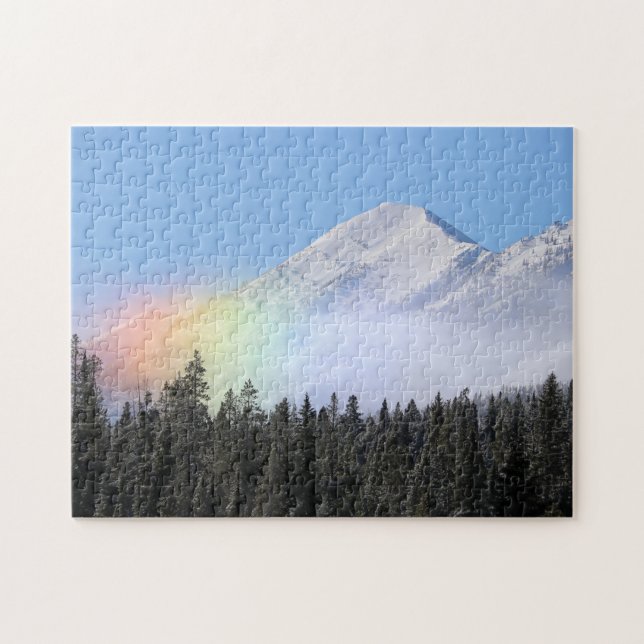 Wind Blown Mountain Snow Regenbogen Puzzle (Horizontal)