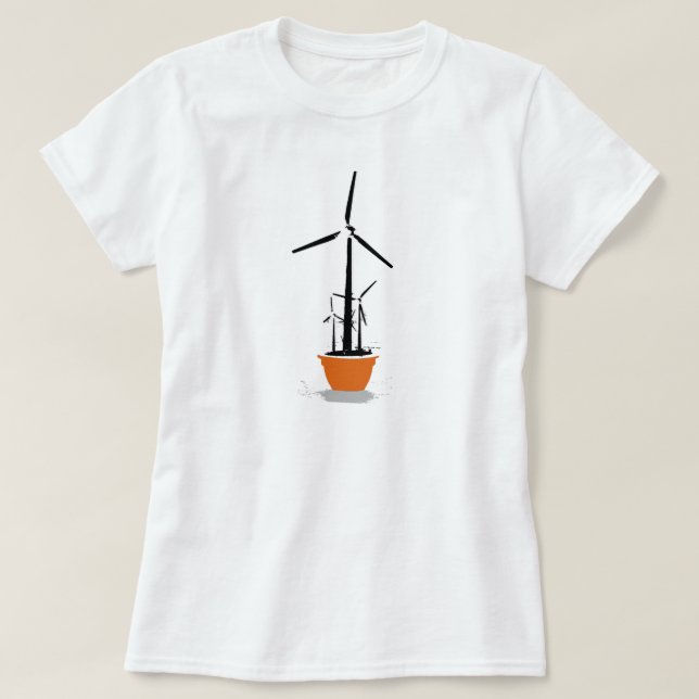 Wind-Blumen-T - Shirt-/ErdtagesT - Shirt (Design vorne)