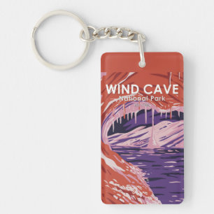 Wind Cave National Park South Dakota Vintage-Desig Schlüsselanhänger