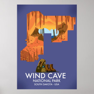 Wind Cave National Park Wanderposter. Poster