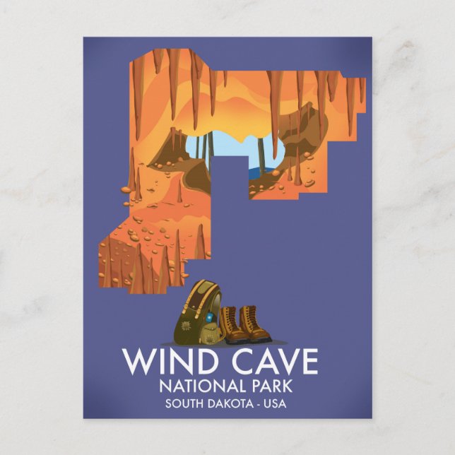 Wind Cave National Park Wanderposter. Postkarte (Vorderseite)