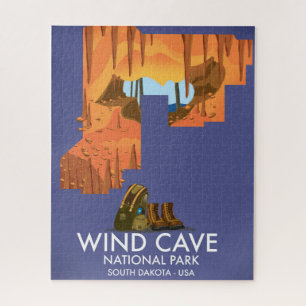 Wind Cave National Park Wanderreiseplakat. Puzzle