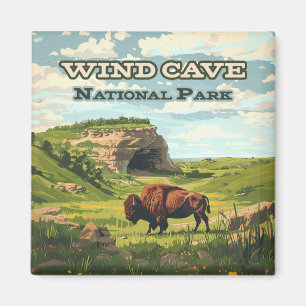 Wind Cave Nationalpark Bison South Dakota Magnet