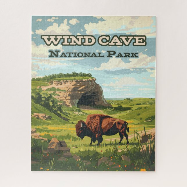 Wind Cave Nationalpark Bison South Dakota Puzzle (Vertikal)