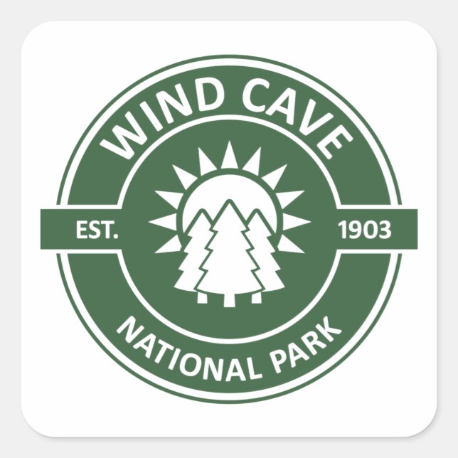 Wind Cave Nationalpark Quadratischer Aufkleber (Vorderseite)