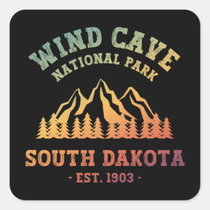 Wind Cave Nationalpark Süd Dakota Quadratischer Aufkleber