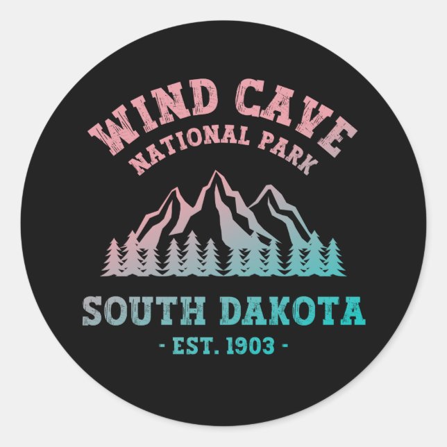 Wind Cave Nationalpark Süd Dakota Runder Aufkleber (Vorderseite)