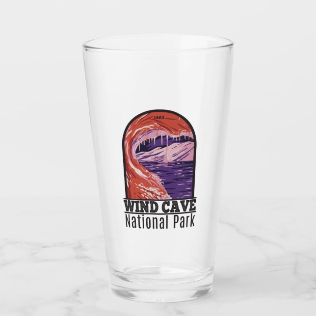Wind Cave Nationalpark Süd Dakota Vintag Glas (Vorderseite)