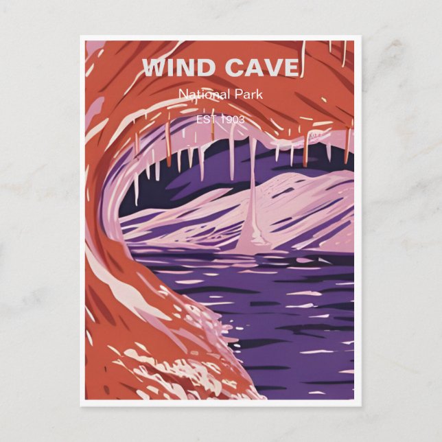 Wind Cave Nationalpark Süd Dakota Vintag Postkarte (Vorderseite)