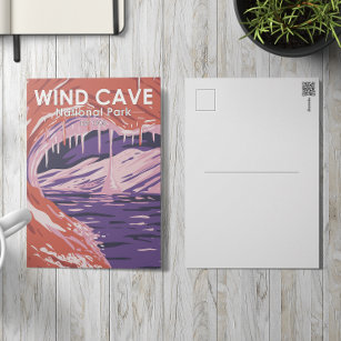 Wind Cave Nationalpark Süd Dakota Vintag Postkarte