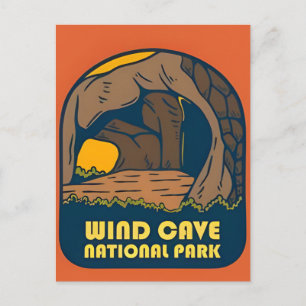 Wind Cave Nationalpark Süd Dakota Vintag Postkarte