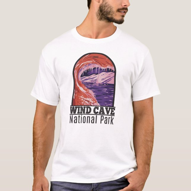 Wind Cave Nationalpark Süd Dakota Vintag T-Shirt (Vorderseite)