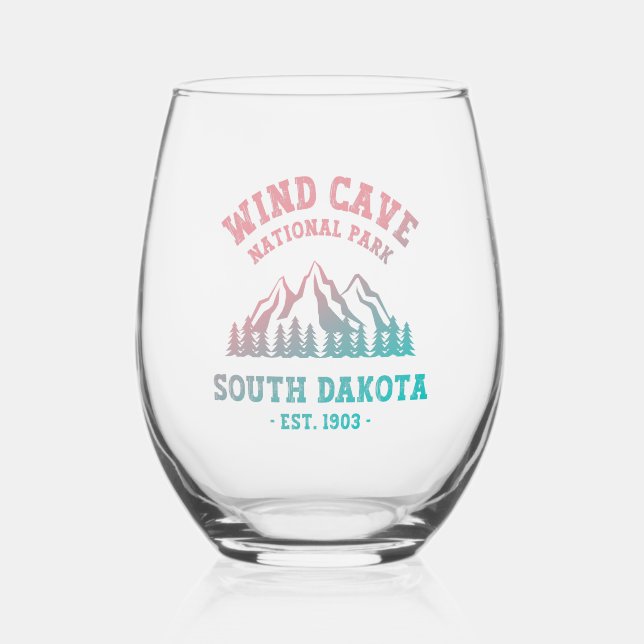Wind Cave Nationalpark Süd Dakota Weinglas Ohne Stiel (Vorderseite)