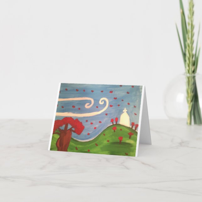 Wind Day Fall Card Dankeskarte (Vorderseite)
