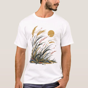 Wind Durch Hohes Gras   Modernes Natur-T-Shirt T-Shirt
