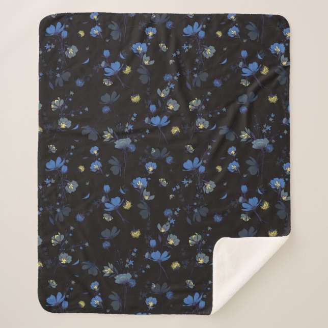 Wind durchgebranntes Blumenmuster Sherpadecke (Vorderseite)