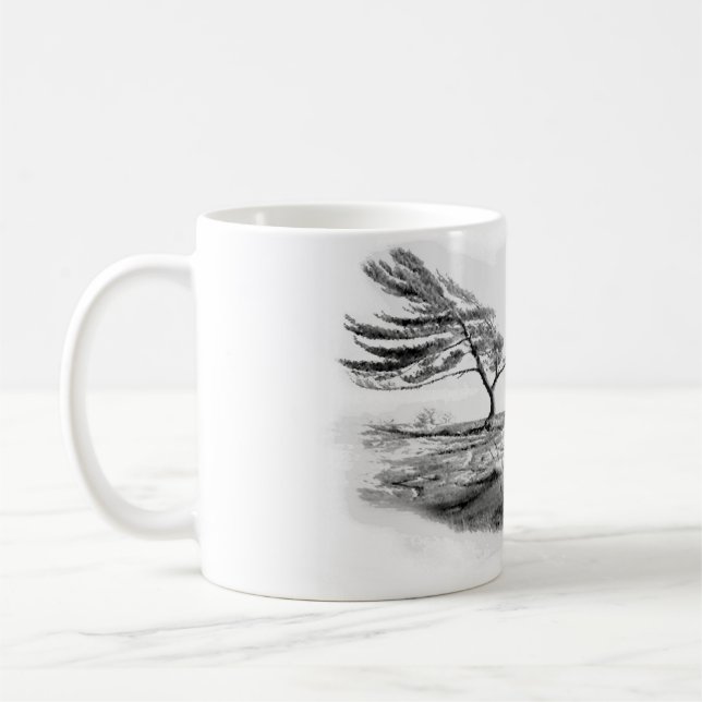 Wind fegte Kiefer-Georgische Bucht Kaffeetasse (Links)