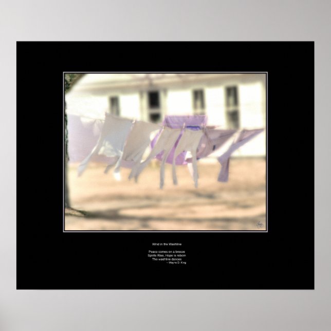 Wind in der Washline - Haiku Poster (Vorne)