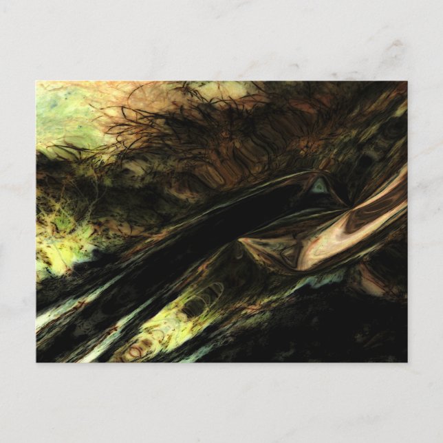"Wind in Gras" Digital transformierte Wiese Postkarte (Vorderseite)