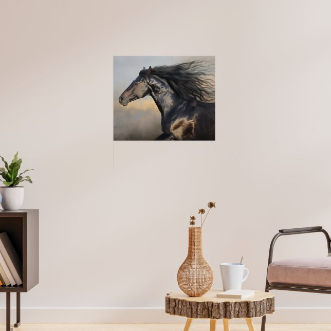 Wind in meinem Haar Black Beauty Horty Art Poster (Wohnzimmer 3)