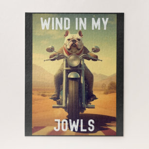 Wind in meinen Jowls : Ein Bulldog, der ein Motorr Puzzle