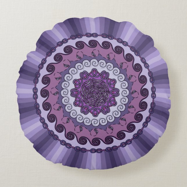 Wind Mandala Round Pillow Rundes Kissen (Vorderseite)