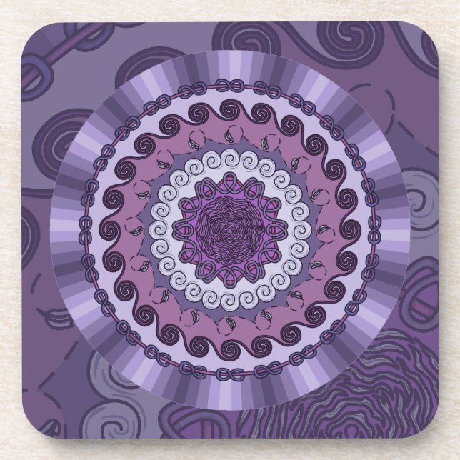 Wind Mandala Square Untersetzer (Vorderseite)