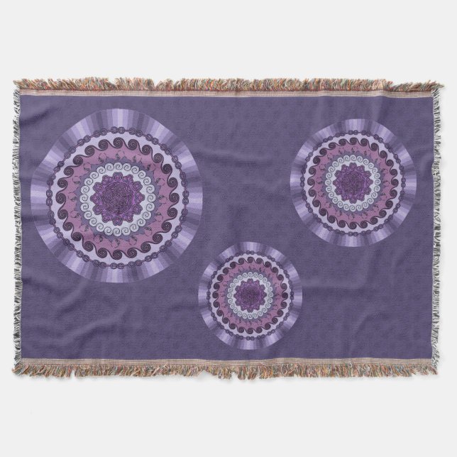 Wind Mandala Throw Blanket Decke (Vorderseite)
