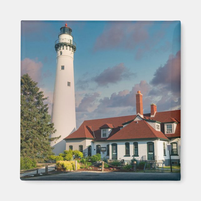 Wind Point Lighthouse am Lake Michigan Magnet (Vorne)