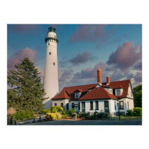 Wind Point Lighthouse am Lake Michigan Poster