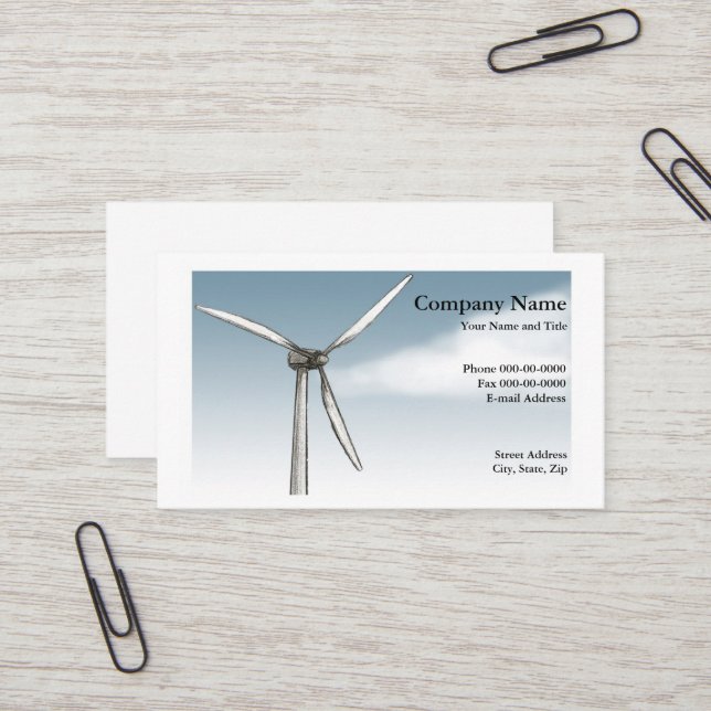 Wind Power Business Card Visitenkarte (Vorderseite/Rückseite Beispiel)