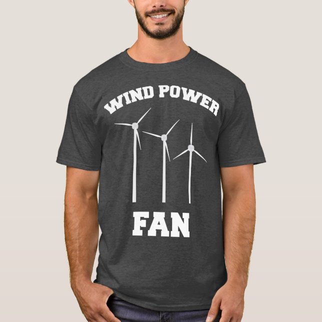 Wind Power Fan Windpark Grafik Umgebung T-Shirt (Vorderseite)