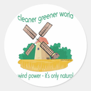 WIND-POWER RUNDER AUFKLEBER